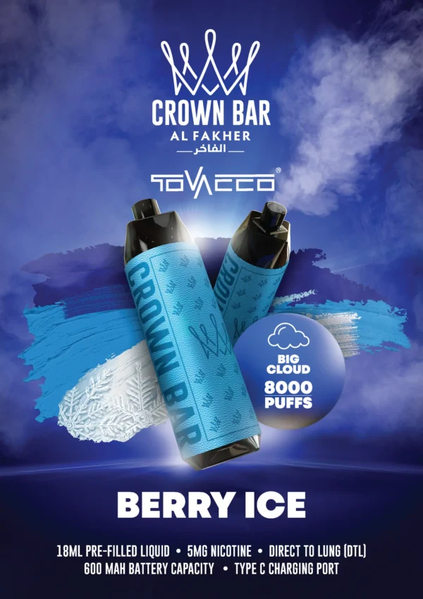 Al Fakher Vape Crown Bar Big Cloud 8000 Puffs 5% Nikotynowy jednorazowy Vape Hurtowy - Magazyn europejski - BeerVape - 6