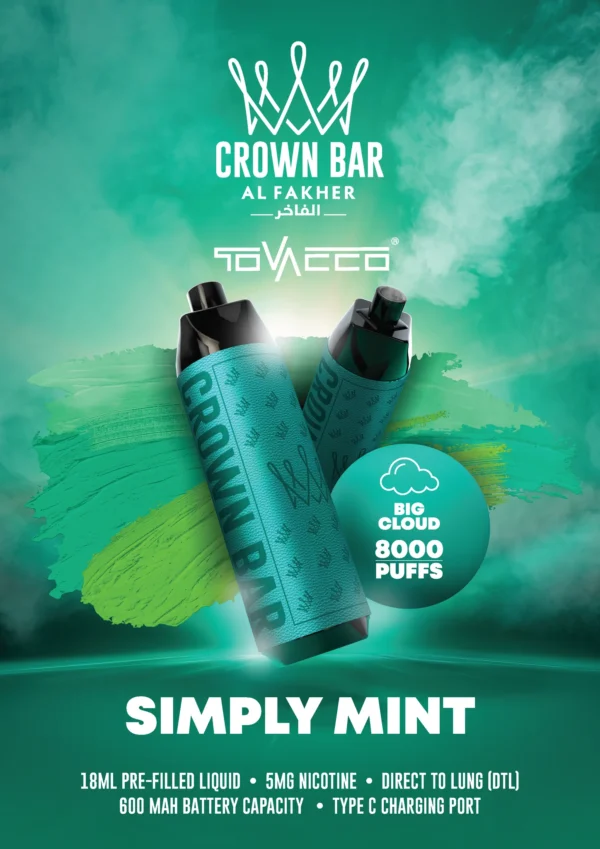 Al Fakher Vape Crown Bar Big Cloud 8000 Puffs 5% Nikotynowy jednorazowy Vape Hurtowy - Magazyn europejski - BeerVape - 4