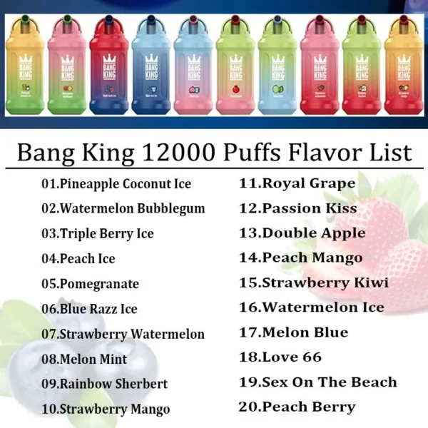 Bang King 12000 Puffs 0% 2% 3% 5% Nicotină reîncărcabilă de unică folosință Vape en-gros - BeerVape - 2