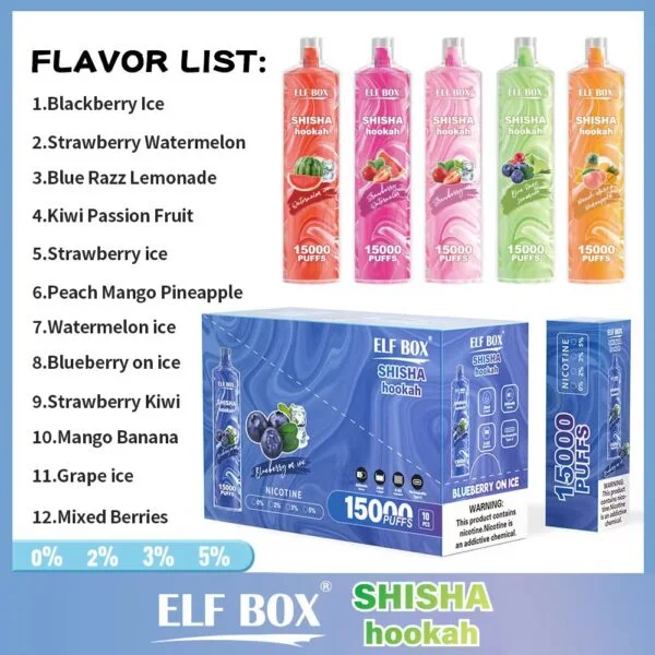 ELF BOX LS15000 Puff Shisha Narghilè 0% 2% 5% Vape monouso ricaricabile alla nicotina all'ingrosso - BeerVape - 2