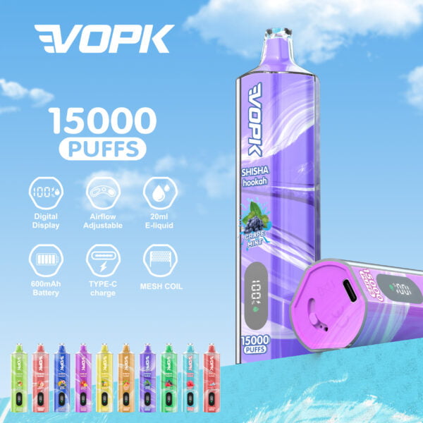 VOPK szisza szisza 15000 PUFFS 0% 2% 3% 5% Nikotyna Jednorazowe vape hurtowe - BeerVape - 1