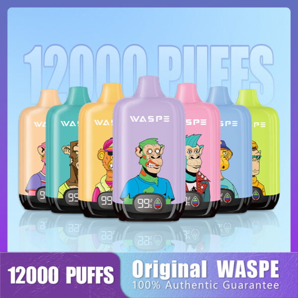 WASPE 12000 PUFFS Digital Box 0% 2% 3% 5% Nikotin engangsvape Engros - BeerVape - 1