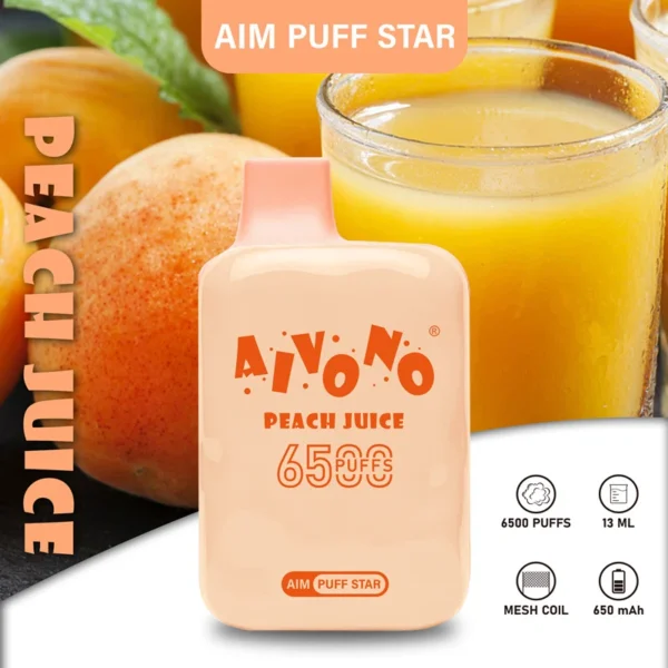 AIVONO AIM PUFFSTAR 6500 Puffs 0% 2% 5% Niskonikotynowy, jednorazowy, wielokrotnego ładowania Vapes Pen Luzem Kup hurtowo - BeerVape - 11