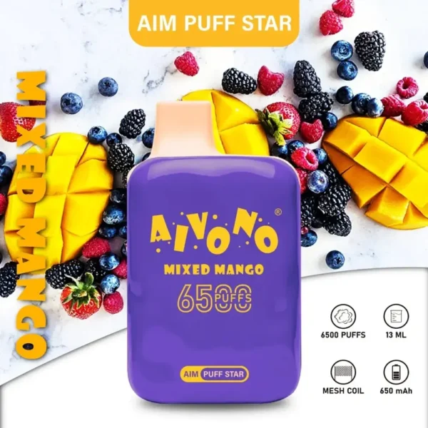 AIVONO AIM PUFFSTAR 6500 Puffs 0% 2% 5% Niskonikotynowy, jednorazowy, wielokrotnego ładowania Vapes Pen Luzem Kup hurtowo - BeerVape - 2