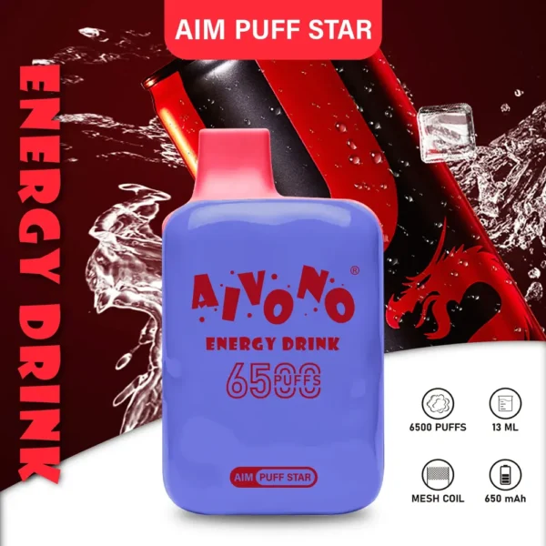 AIVONO AIM PUFFSTAR 6500 Puffs 0% 2% 5% Niskonikotynowy, jednorazowy, wielokrotnego ładowania Vapes Pen Luzem Kup hurtowo - BeerVape - 4