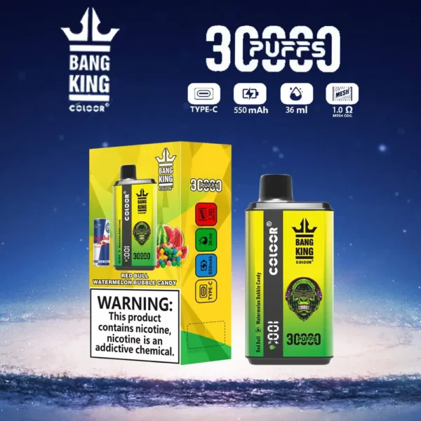 Bang King 30000 Puffs Double Flavor 0% 2% 3% 5% Genopladelig engangsvapes med lav nikotinindhold Pen Bulk Køb Engros - BeerVape - 3