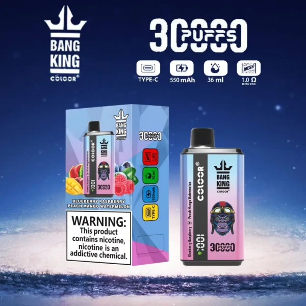 Bang King 30000 Puffs Double Flavor 0% 2% 3% 5% Genopladelige engangsvapes med lav nikotinindhold Pen Bulk Køb Engros - BeerVape - 7