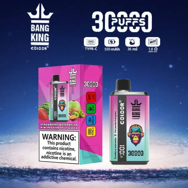 Bang King 30000 Puffs Double Flavor 0% 2% 3% 5% Genopladelig engangsvapes med lav nikotinindhold Pen Bulk Køb Engros - BeerVape - 10