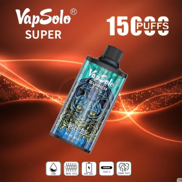 Vapsolo Super 15000 Puffs 2% 5% с низким содержанием никотина Купить перезаряжаемую одноразовую ручку для вейпов оптом - BeerVape - 3