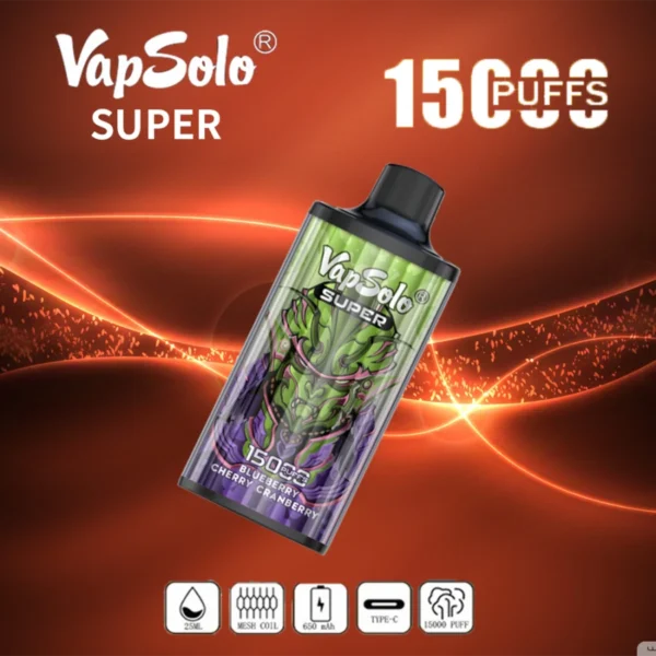 Vapsolo Super 15000 Puffs 2% 5% с низким содержанием никотина Купить перезаряжаемую одноразовую ручку для вейпов оптом - BeerVape - 14