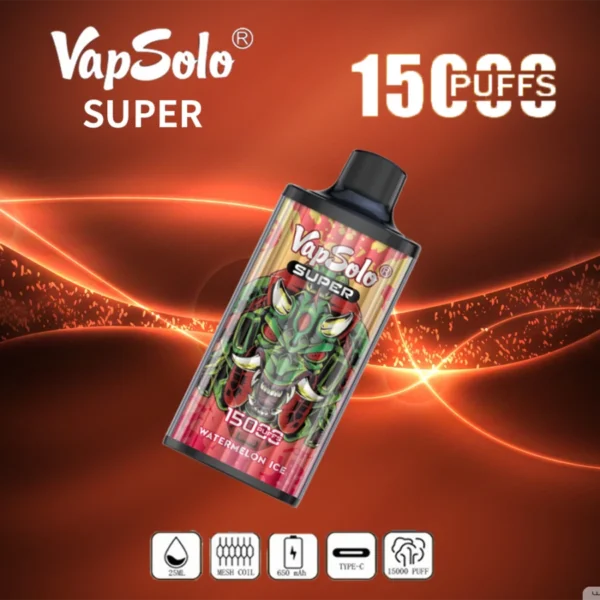 Vapsolo Super 15000 Puffs 2% 5% с низким содержанием никотина. Купить перезаряжаемую одноразовую ручку для вейпов оптом - BeerVape - 5