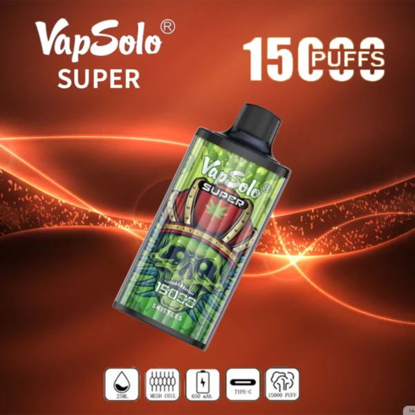 Vapsolo Super 15000 Puffs 2% 5% с низким содержанием никотина. Купить перезаряжаемую одноразовую ручку для вейпов оптом - BeerVape - 8
