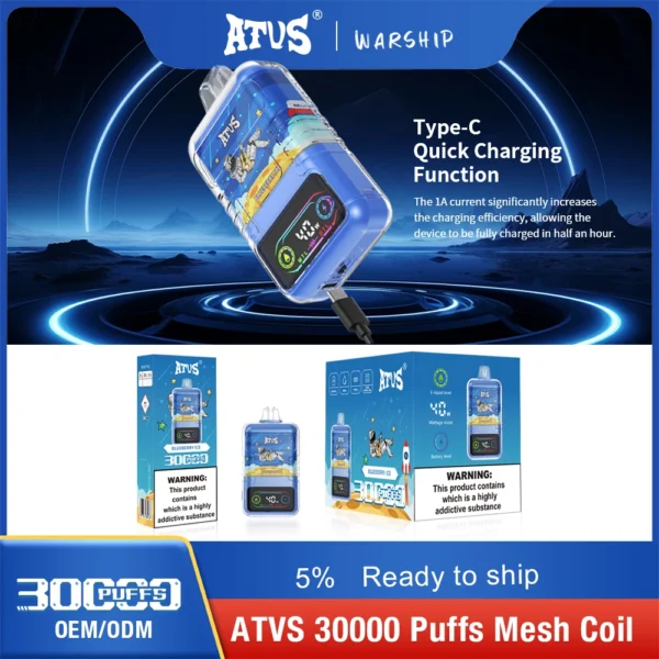 ATVS 30000 Puffs Dual Mesh 5% Vapes desechables recargables con bajo contenido de nicotina Compra a granel al por mayor - BeerVape - 6