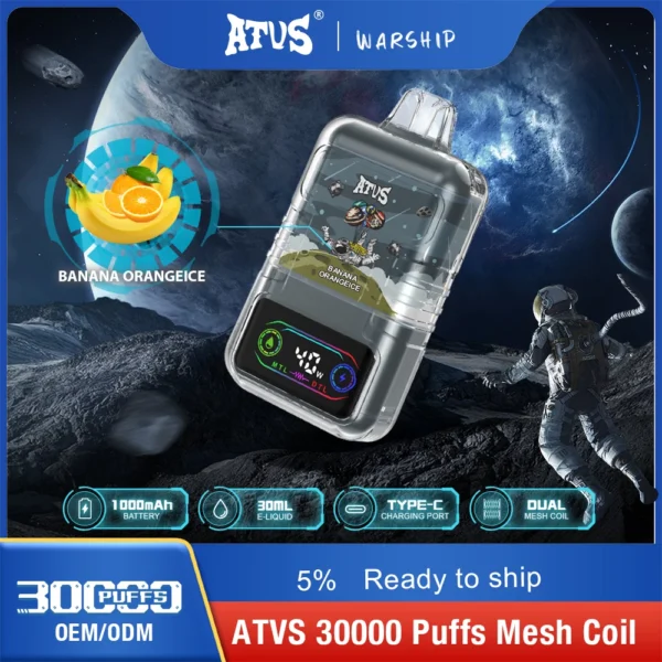 ATVS 30000 Puffs Dual Mesh 5% Vapes desechables recargables con bajo contenido de nicotina Compra a granel al por mayor - BeerVape - 4