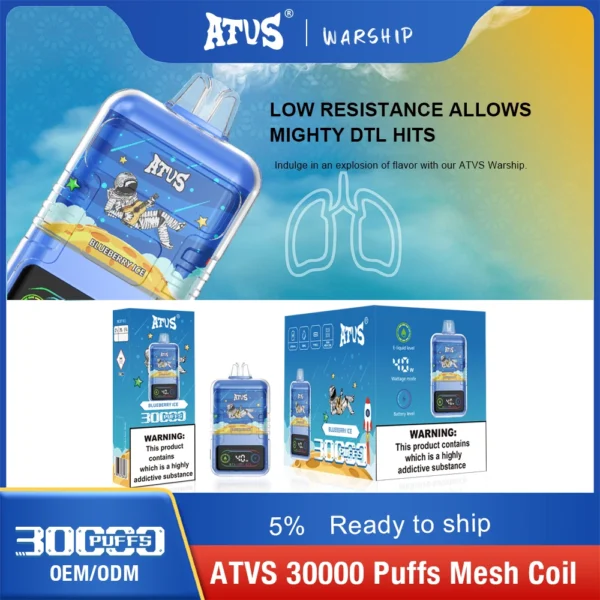 ATVS 30000 Puffs Dual Mesh 5% Vapes desechables recargables con bajo contenido de nicotina Compra a granel al por mayor - BeerVape - 10