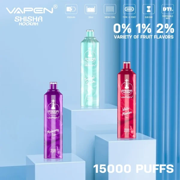 VAPEN Shisha Szisza 15000 Puffs 0% 2% Niskonikotynowy Akumulator Jednorazowy Vapes Pen Luzem Kup hurtowo - BeerVape - 1