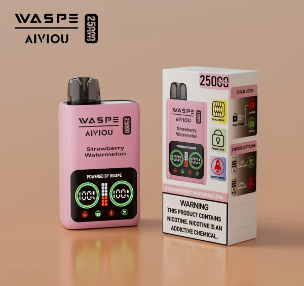 WASPE 25000 PUFFS Dual Mesh Box 0% 2% 5% Low Nicotine LED Display Rechargeable Disposable Vapes Pen Bulk Buy Wholesale - BeerVape - 2