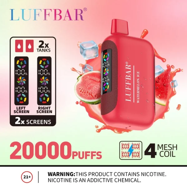 VASY LUFFBAR Dually 20000 sbuffi doppio schermo digitale 50mg penna per vaporizzatori usa e getta ricaricabile a basso contenuto di nicotina sfusa Acquista all'ingrosso - BeerVape - 1