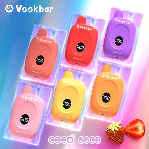 Vookbar Coco 6600 Puffs Cyfrowy inteligentny ekran 3% Nikotynowy akumulator Jednorazowy długopis Vapes Kup hurtowo - BeerVape - 1
