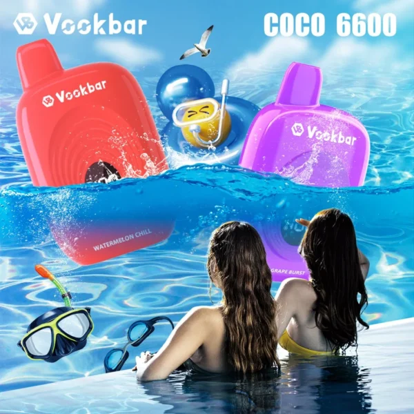 Vookbar Coco 6600 Puffs Cyfrowy inteligentny ekran 3% Nikotynowy akumulator Jednorazowy długopis Vapes Kup hurtowo - BeerVape - 9