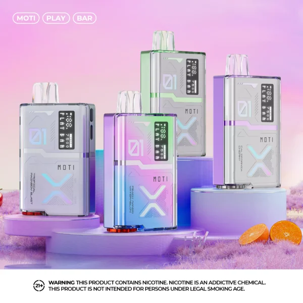 MOTI Play Bar 7500 Puffs Crystal Digital Screen 5% Genopladelig engangsvapes med lav nikotinindhold Pen Bulk Køb Engros - BeerVape - 16