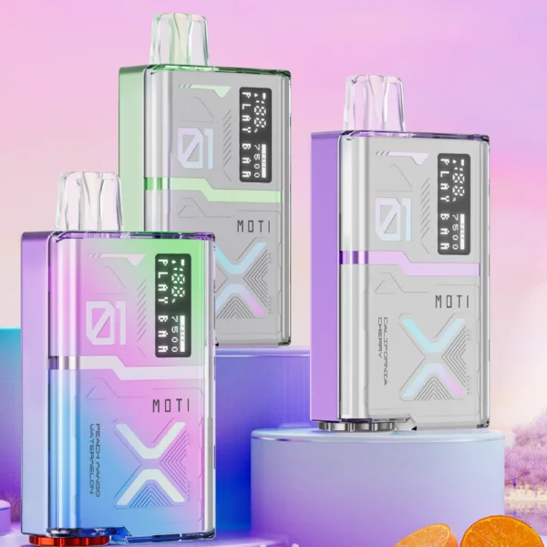 MOTI Play Bar 7500 Puffs Crystal Digital Screen 5% Genopladelig engangsvapes med lav nikotinindhold Pen Bulk Køb Engros - BeerVape - 14